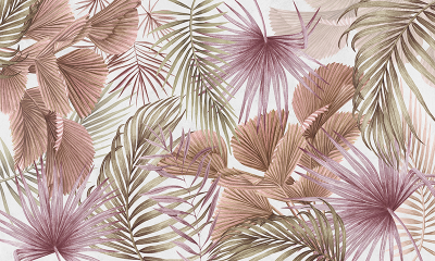 green_and_purple_jungle_leaves_wallpaper